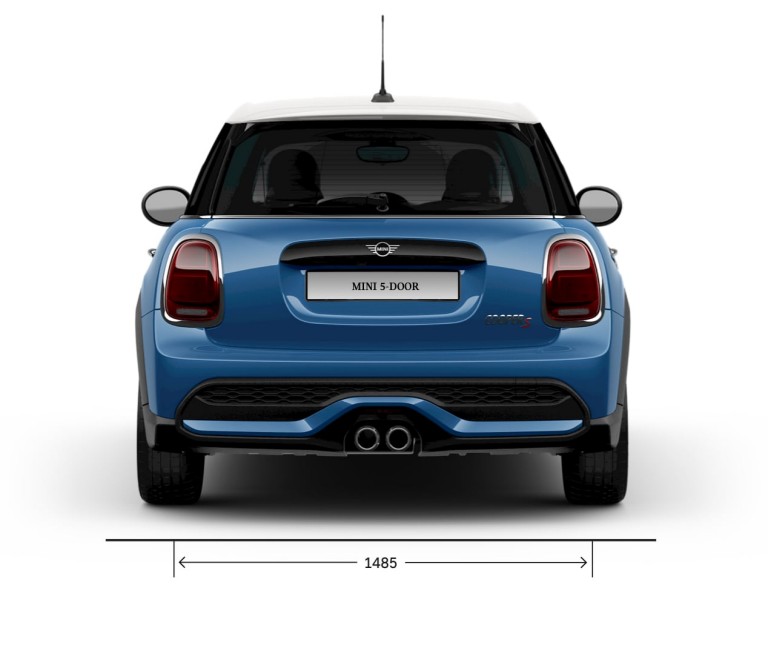 MINI 5 puertas Hatch – vista trasera – dimensiones