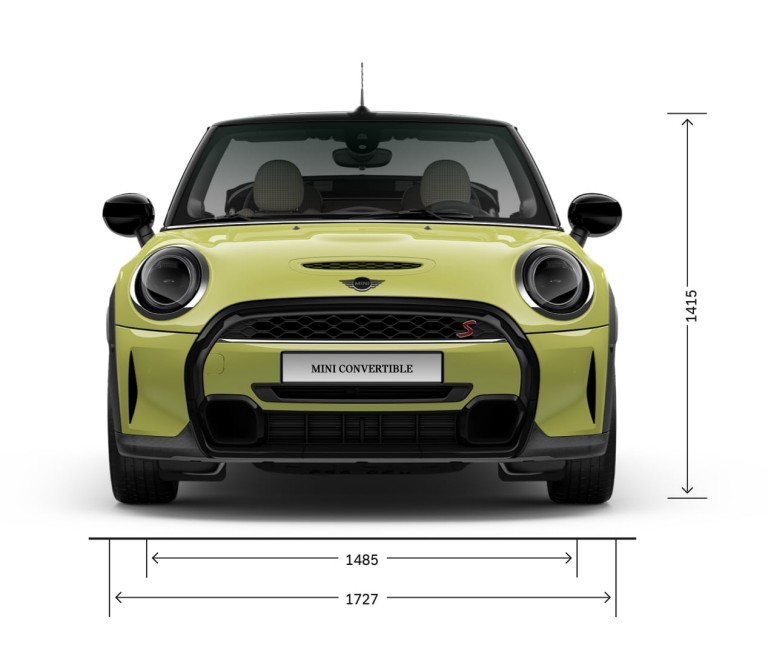 MINI Cabrio – vista frontal – dimensiones
